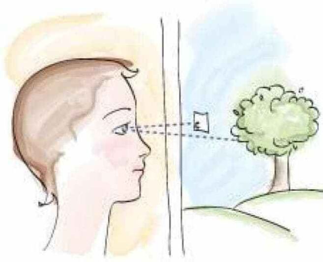 An excellent training for ocular accommodation is central fixation.